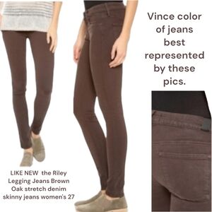 Vince the Riley Legging Jeans Brown Oak stretch denim skinny jeans women's 27